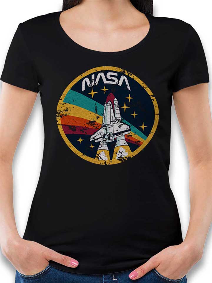 Nasa Space Shuttle Vintage Womens T-Shirt black L
