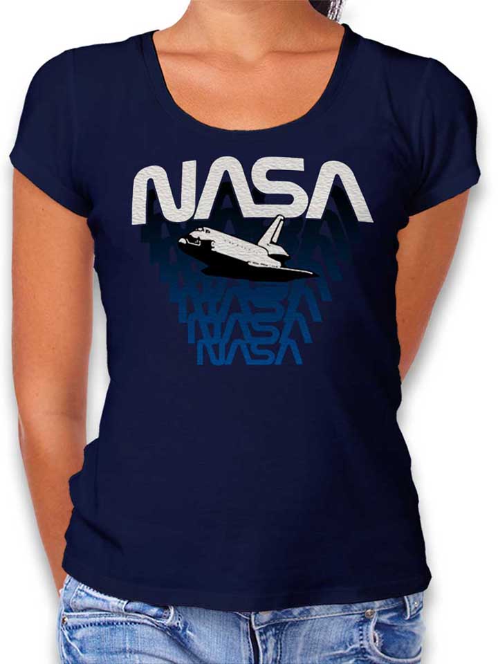 nasa-space-shuttle-damen-t-shirt dunkelblau 1