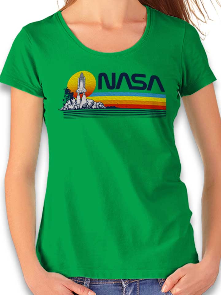 Nasa Sunset T-Shirt Femme vert L