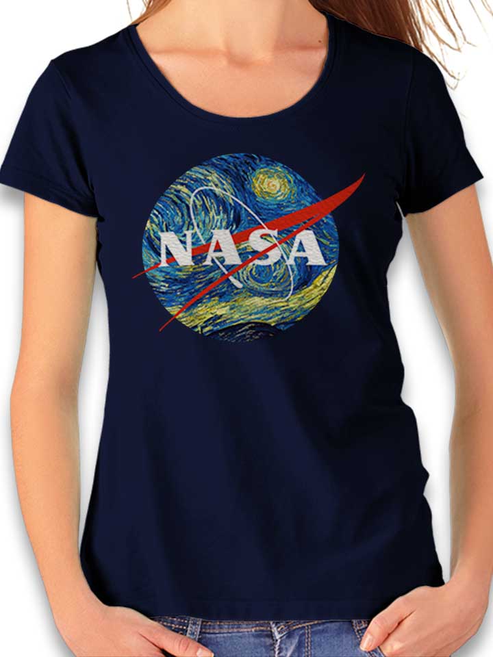 Nasa Van Gogh Womens T-Shirt deep-navy L