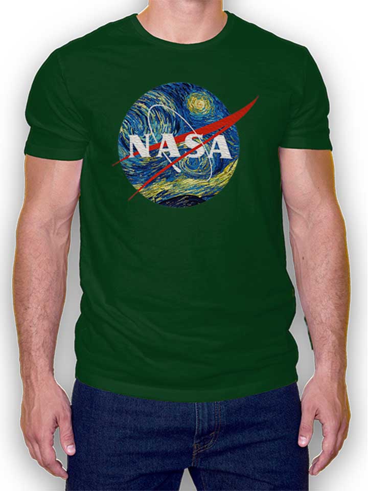 Nasa Van Gogh Camiseta verde-oscuro L