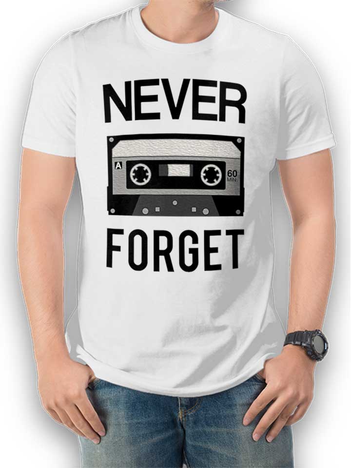 Never Forget Cassette T-Shirt weiss L