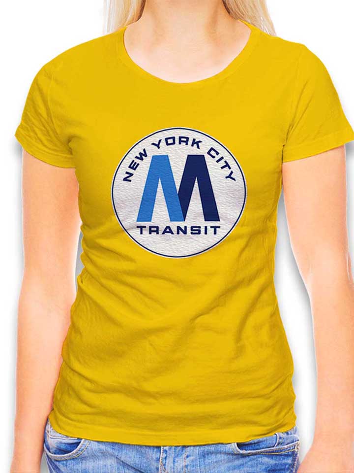 New York City Transit Subway Logo Camiseta Mujer amarillo L
