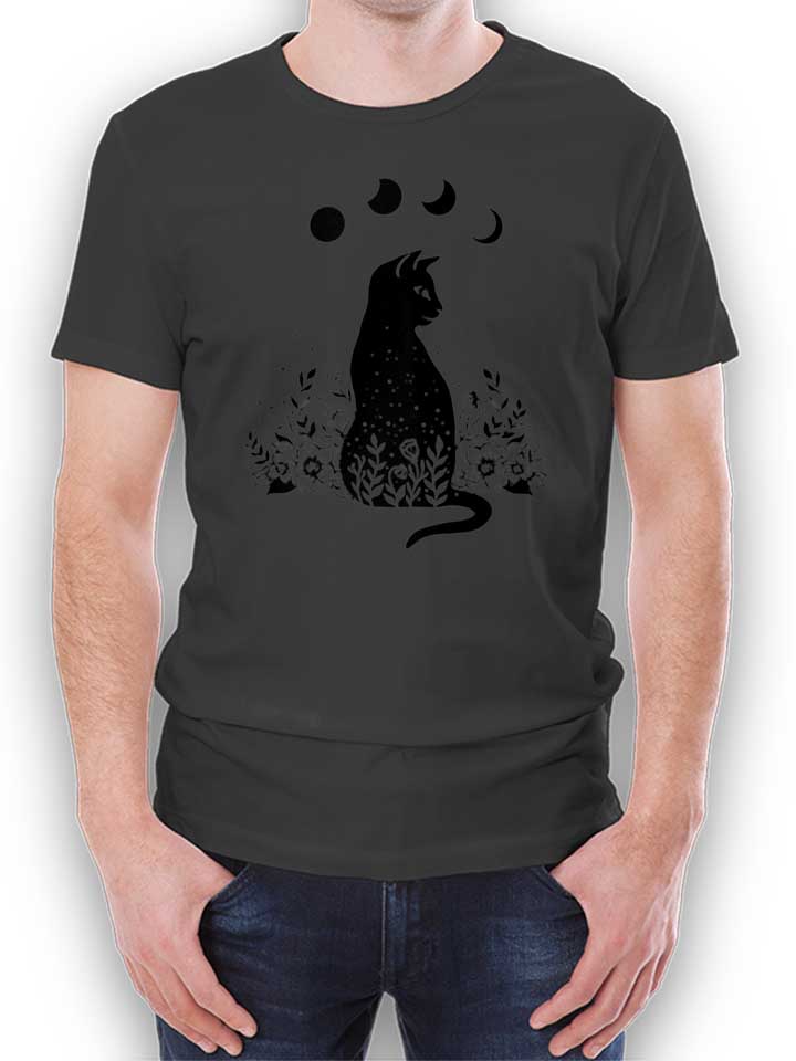 Night Garden Cat T-Shirt grigio-scuro L