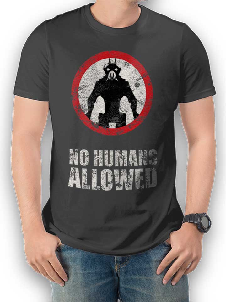 No Humans Allowed T-Shirt gris-fonc L
