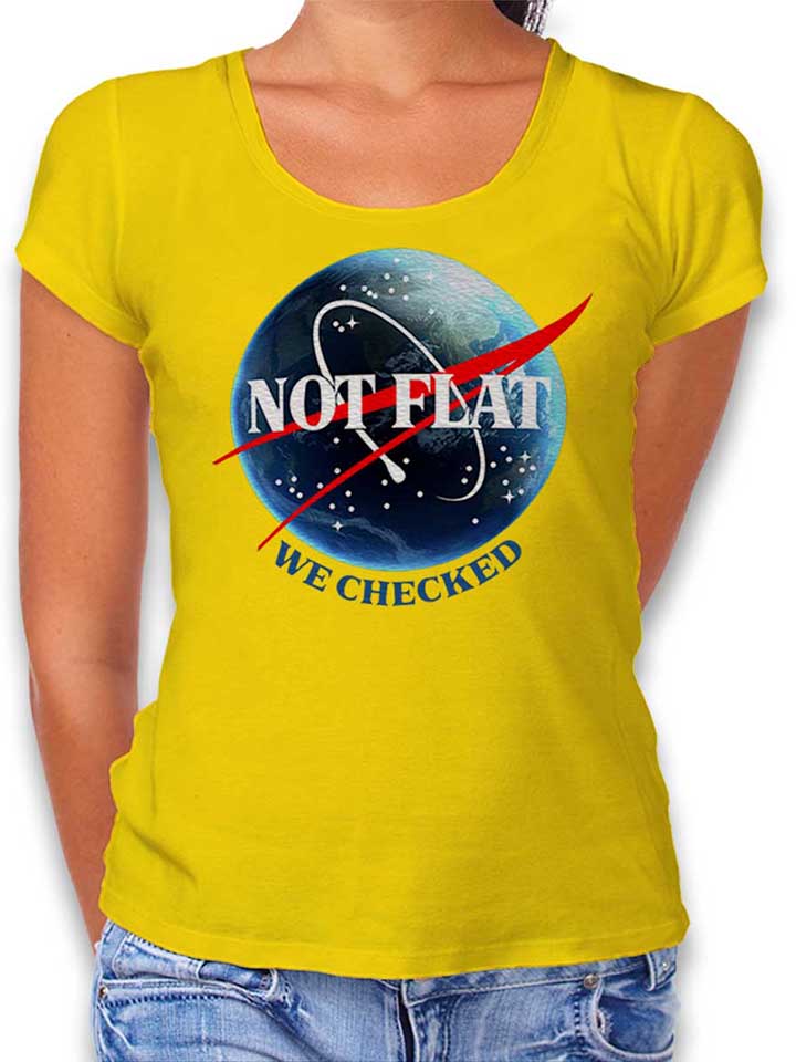 Not Flat Nasa Womens T-Shirt yellow L