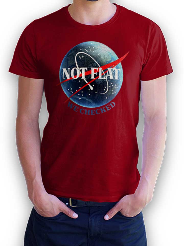 Not Flat Nasa Camiseta burdeos L