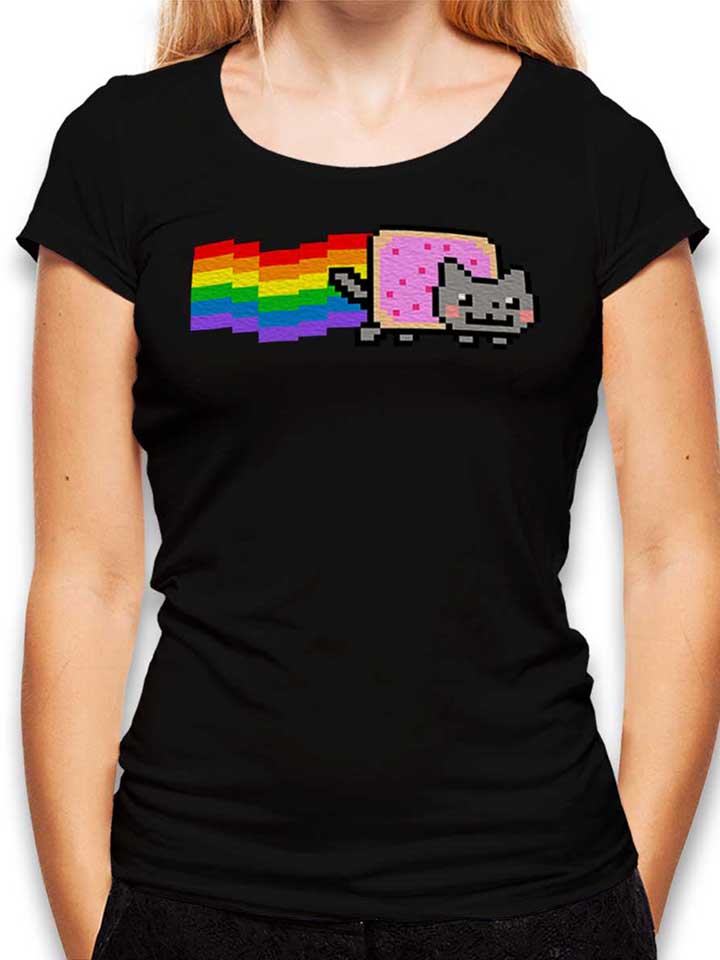 Nyan Cat Camiseta Mujer negro L