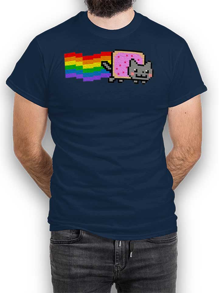 Nyan Cat Kinder T-Shirt dunkelblau 110 / 116