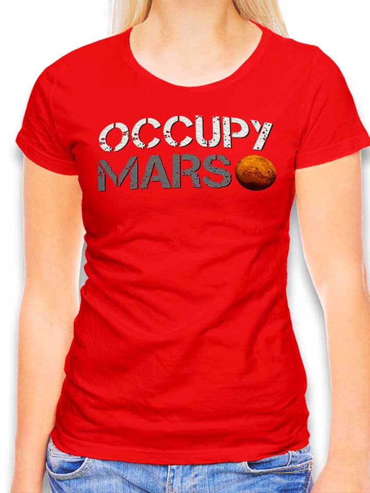 occupy-mars-damen-t-shirt rot 1