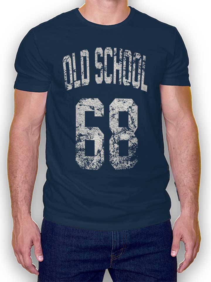 oldschool-1968-t-shirt dunkelblau 1