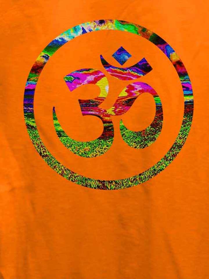om-symbol-batik-damen-t-shirt orange 4