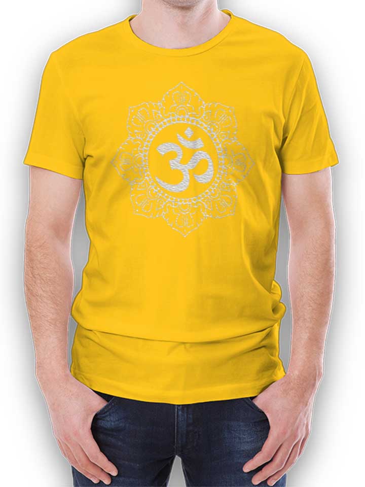 Om Symbol White T-Shirt jaune L
