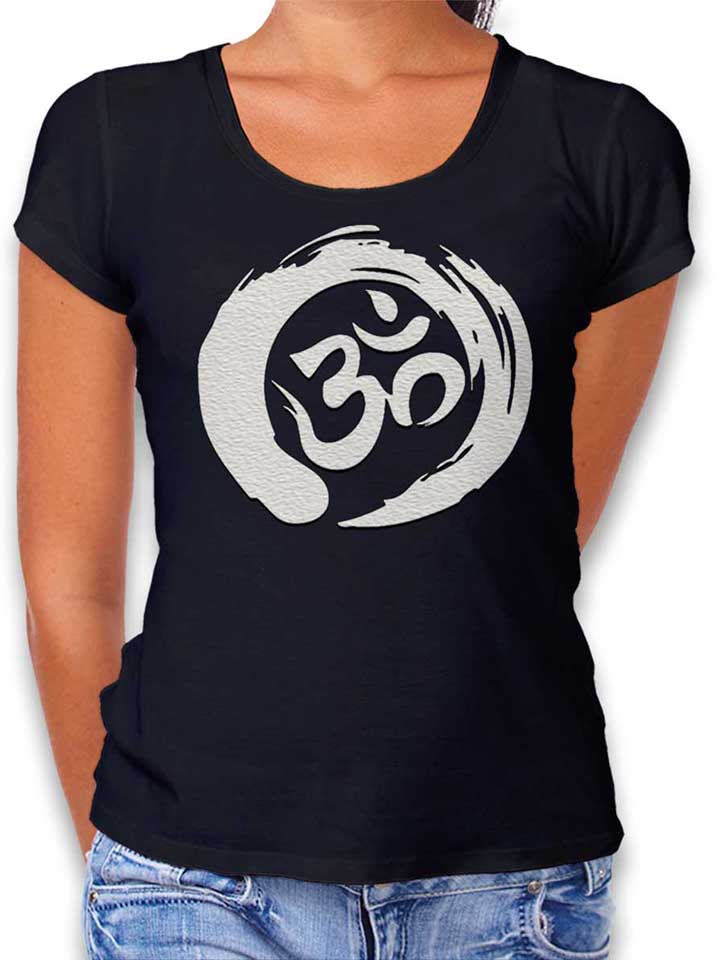 Om Symbol Zen Circle Womens T-Shirt black L