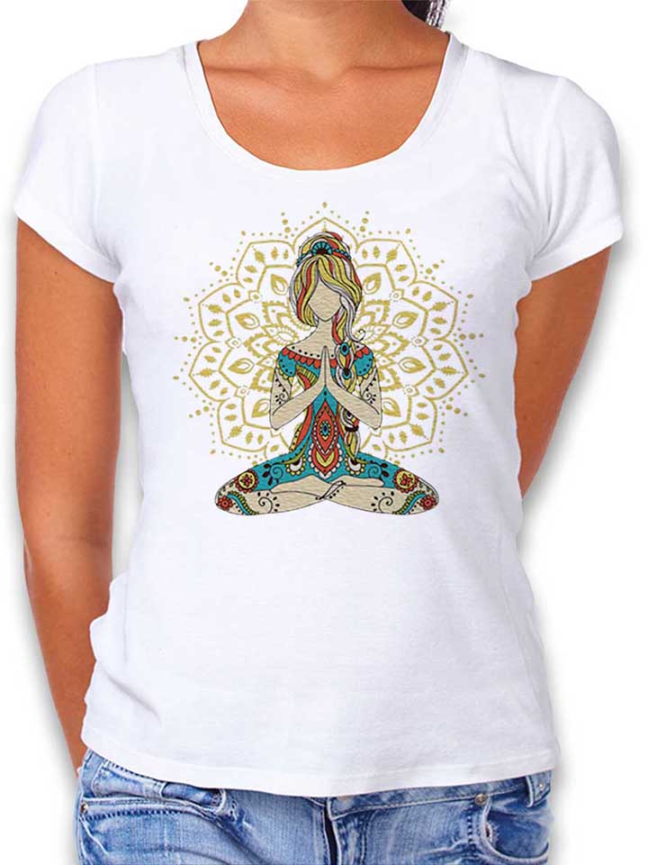 Om Yoga Womens T-Shirt white L