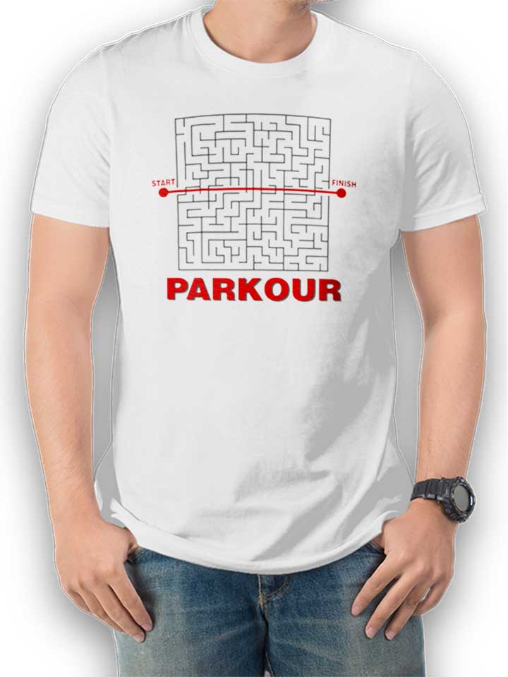 Parkour Start Finish T-Shirt bianco L