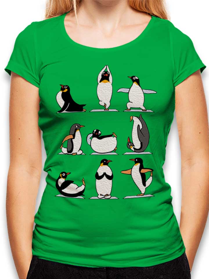 penguin-yoga-damen-t-shirt gruen 1