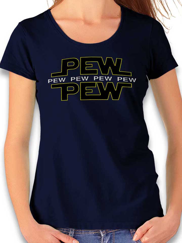 Pew Pew Camiseta Mujer azul-marino L