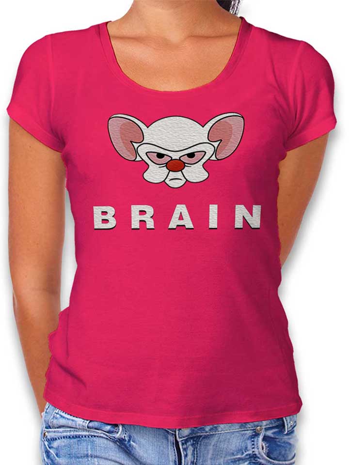 Pinky Brain T-Shirt Femme fuchsia L