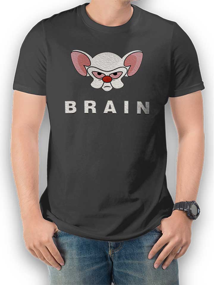 Pinky Brain T-Shirt gris-fonc L