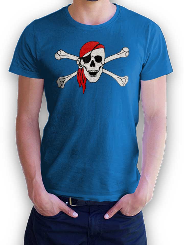 Pirate Bandana Totenkopf Camiseta azul-real L