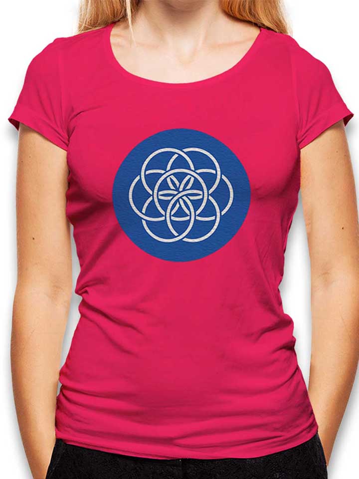 Planet Erde Logo T-Shirt Donna fucsia L