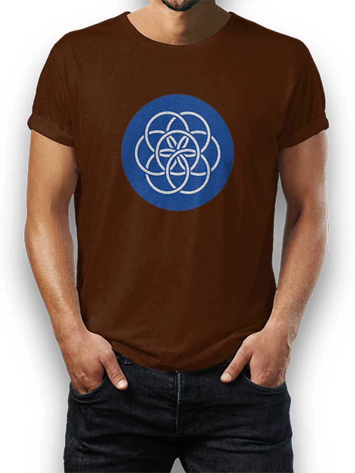Planet Erde Logo T-Shirt marrone L