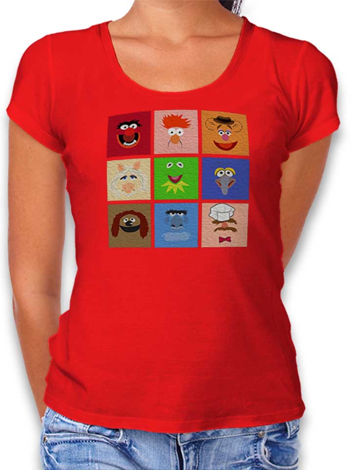 Pop Art Muppets Womens T-Shirt red L