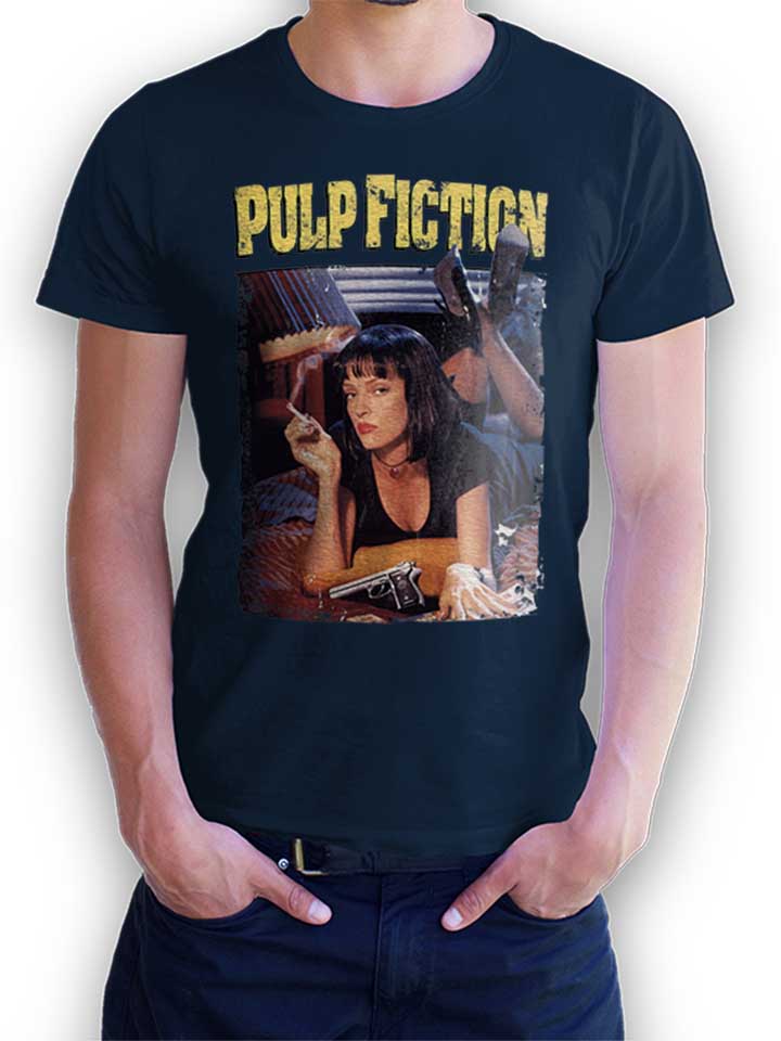 Pulp Fiction Vintage Kinder T-Shirt dunkelblau 110 / 116