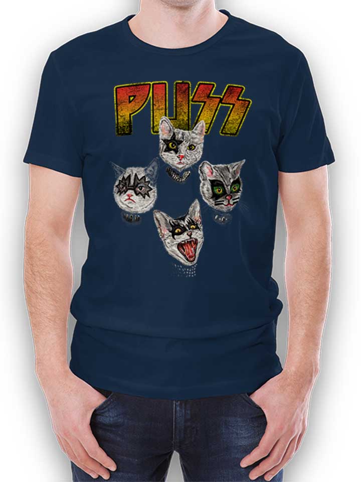 Puss Cats T-Shirt dunkelblau L