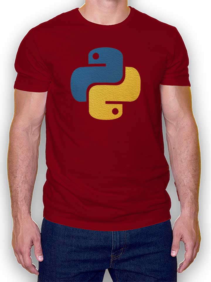 Python Logo Camiseta burdeos L