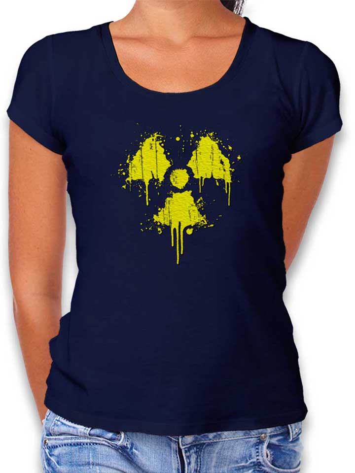 Radioactive Logo T-Shirt Donna blu-oltemare L