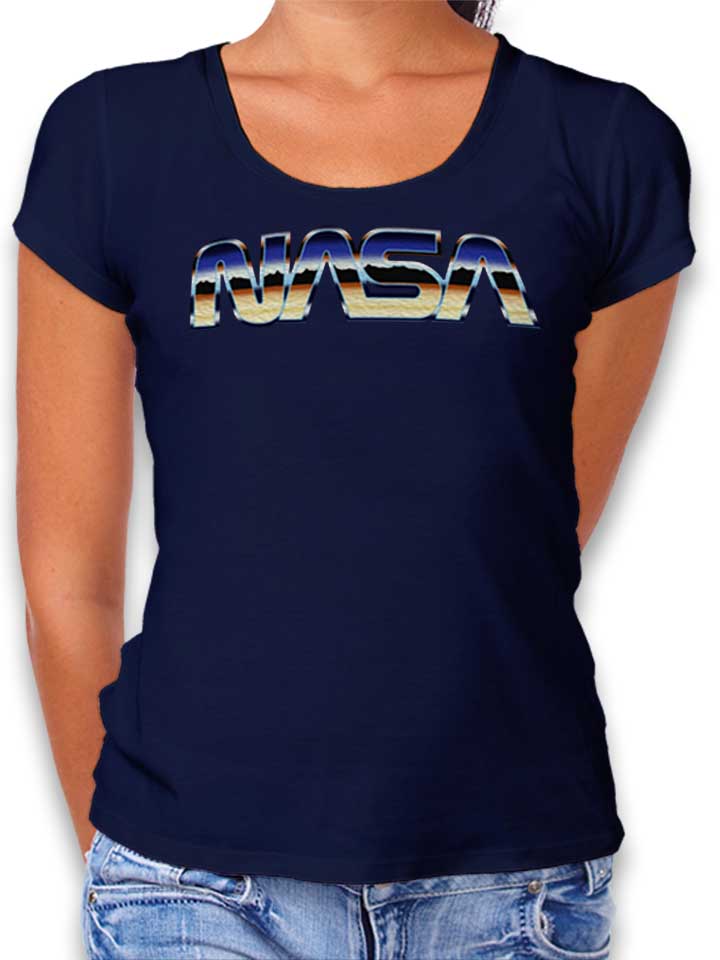 Retro Nasa Womens T-Shirt deep-navy L