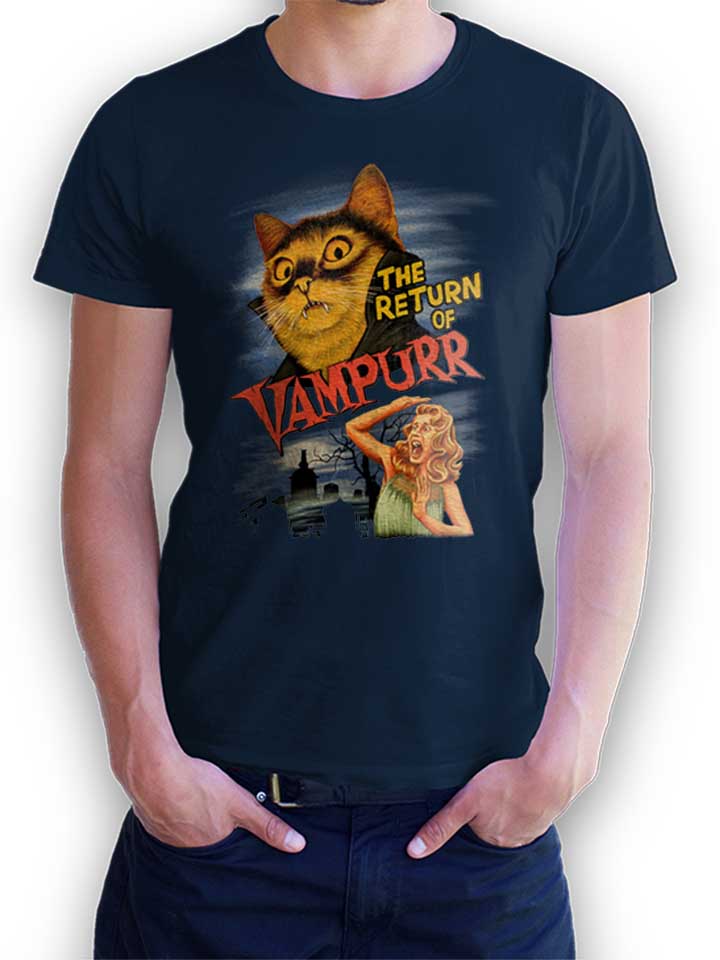 Return Of Vampurr Cat T-Shirt blu-oltemare L