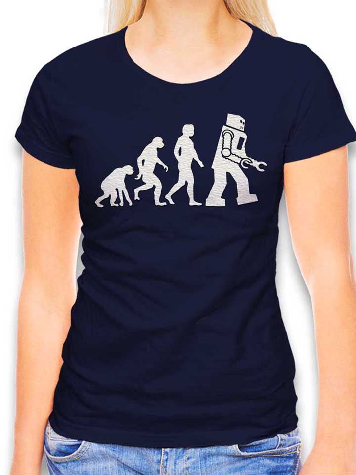 Robot Evolution Big Bang Theory T-Shirt Femme bleu-marine L