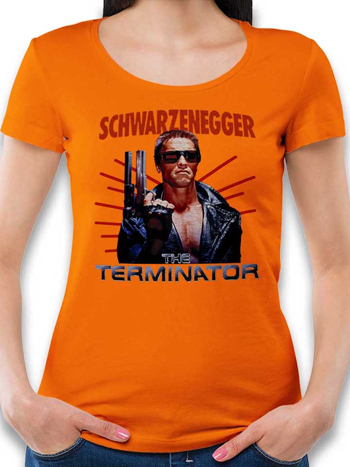 Schwarzenegger Terminiator T-Shirt Donna arancione L