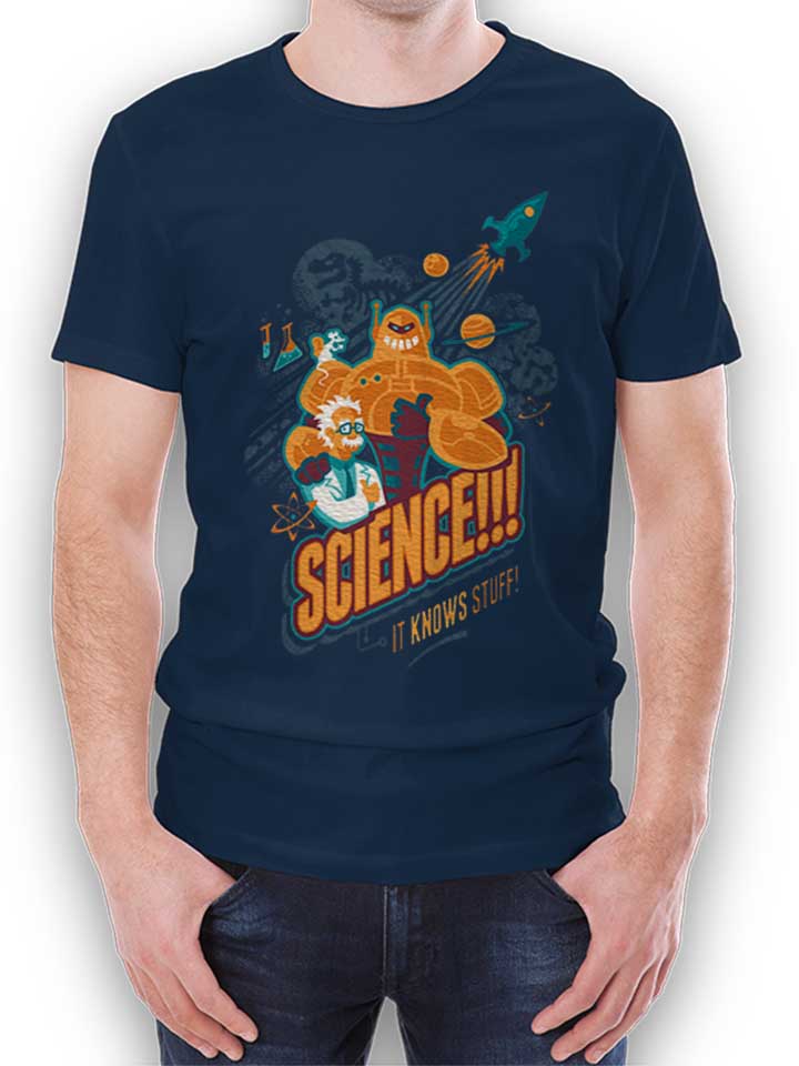 Science It Knows Stuff Camiseta azul-marino L
