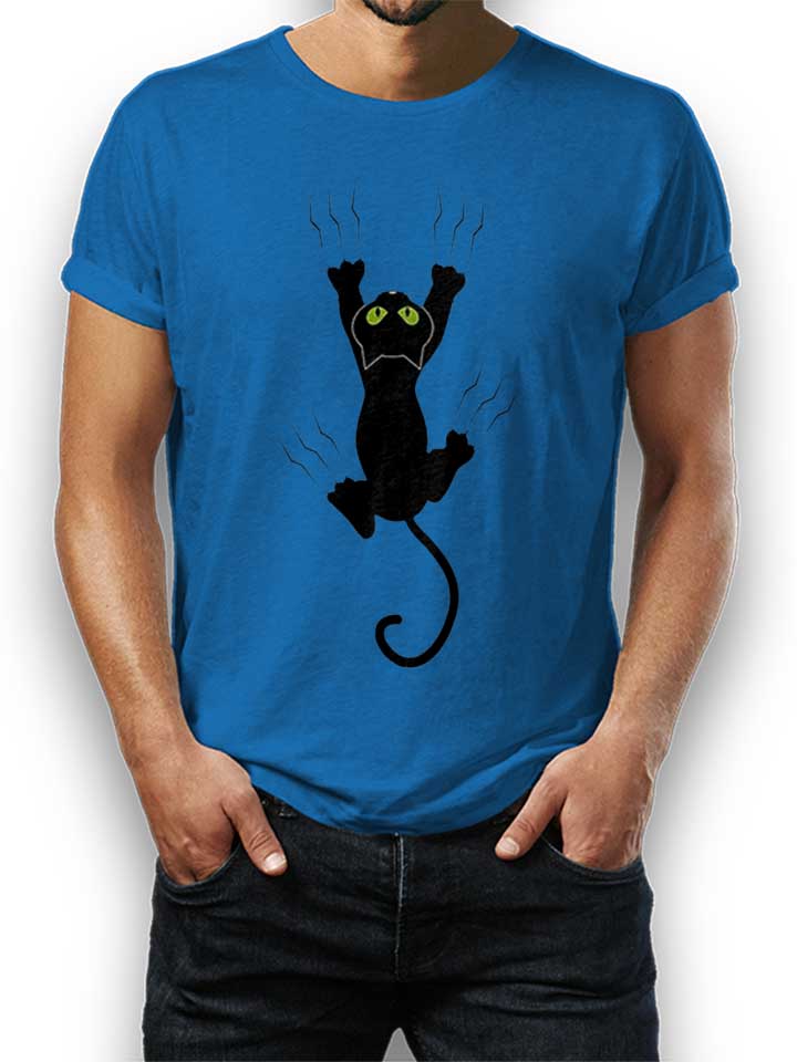 Scratching Cat T-Shirt blu-royal L