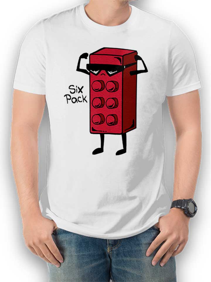 Six Pack Brick Kinder T-Shirt weiss 110 / 116