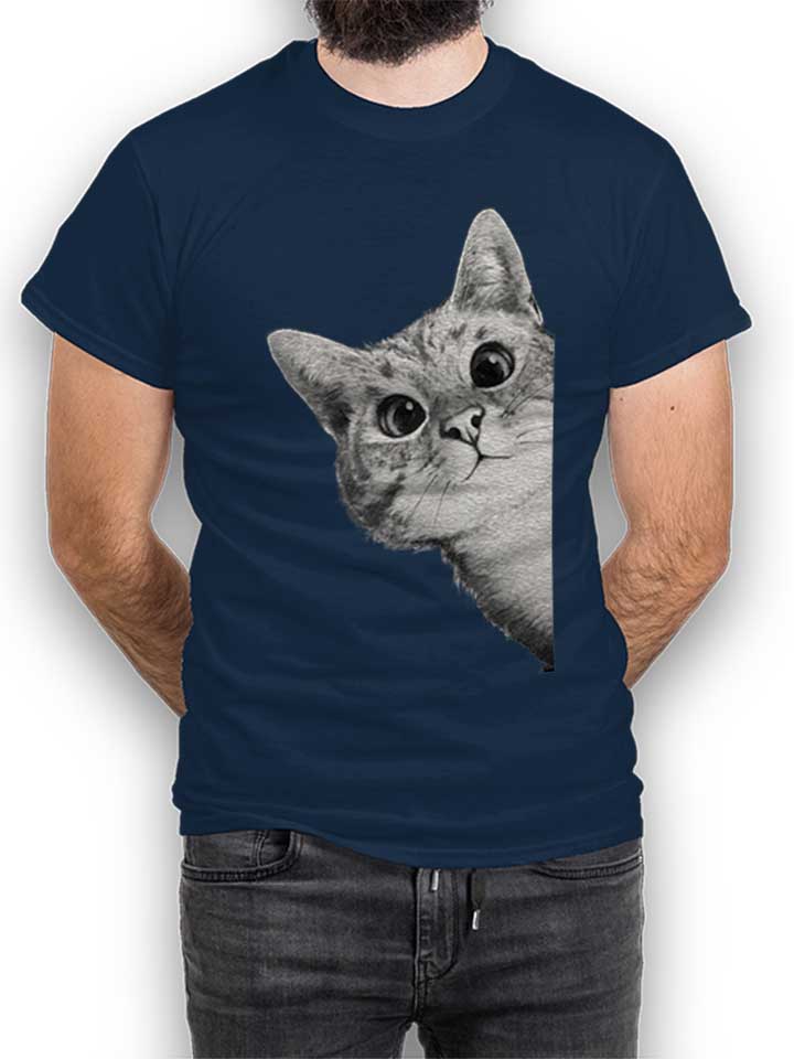 Sneaky Cat Camiseta azul-marino L