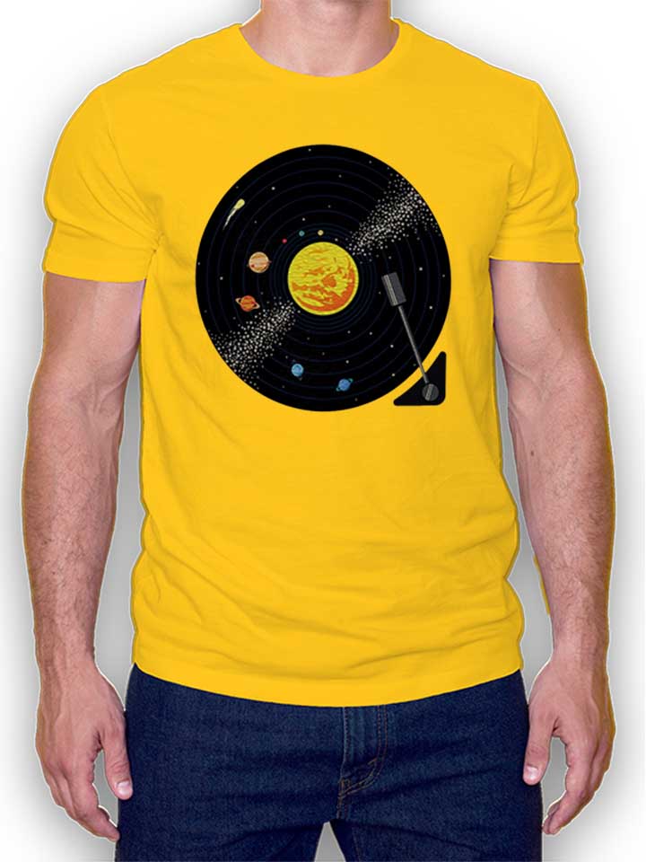 Solar System Vinyl Record T-Shirt giallo L