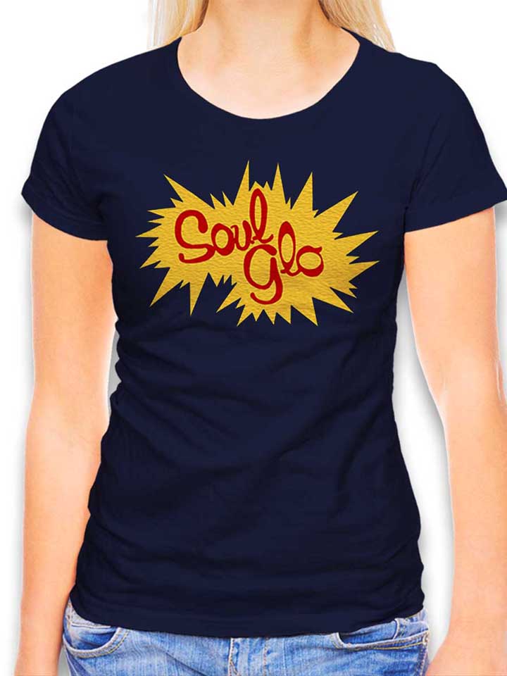 Soul Glo Logo T-Shirt Femme bleu-marine L