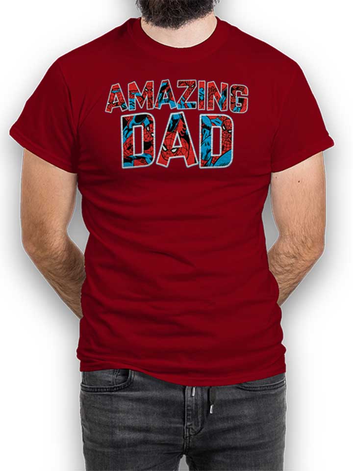 Spiderman Dad Baseball Tee Camiseta burdeos L