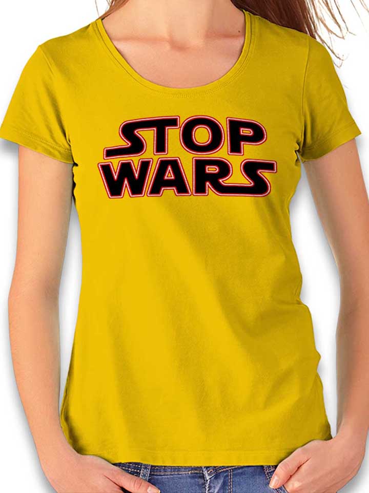 Stop Wars T-Shirt Femme jaune L
