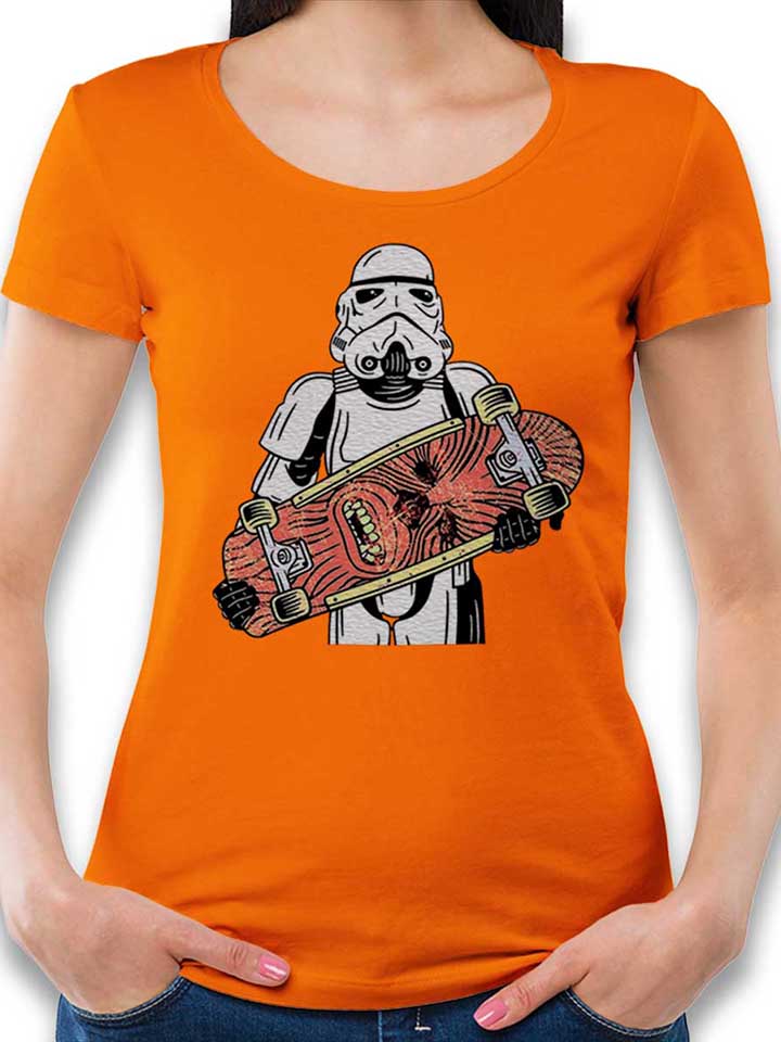 Storm Trooper Wookie Skater T-Shirt Femme orange L