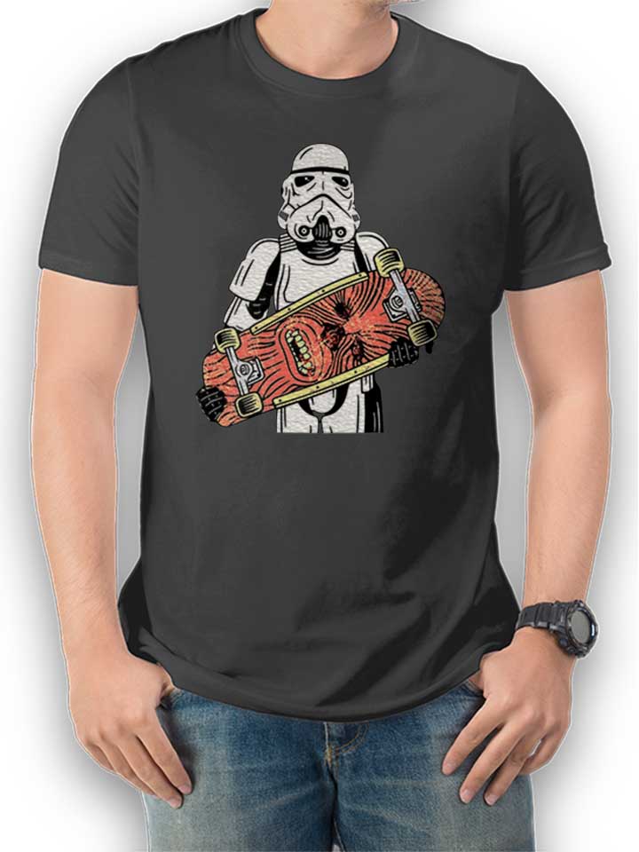Storm Trooper Wookie Skater T-Shirt gris-fonc L