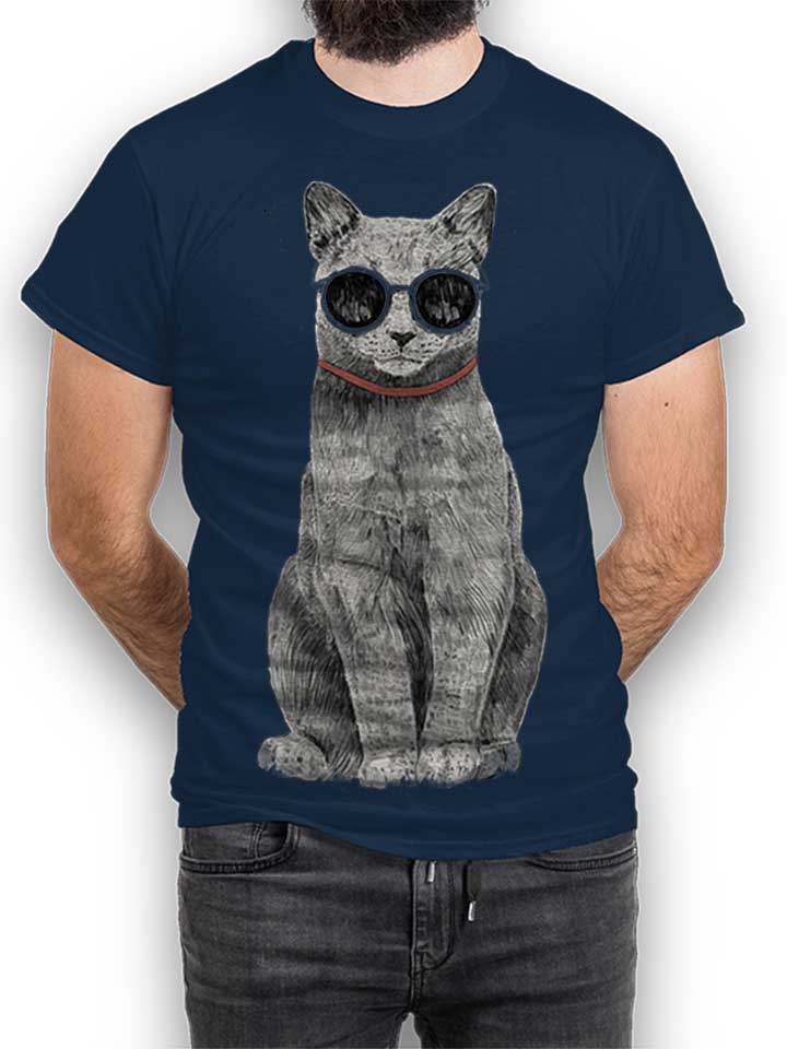 Summer Cat Camiseta azul-marino L