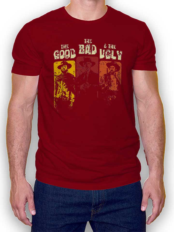 The Good The Bad And The Ugly 02 Camiseta burdeos L