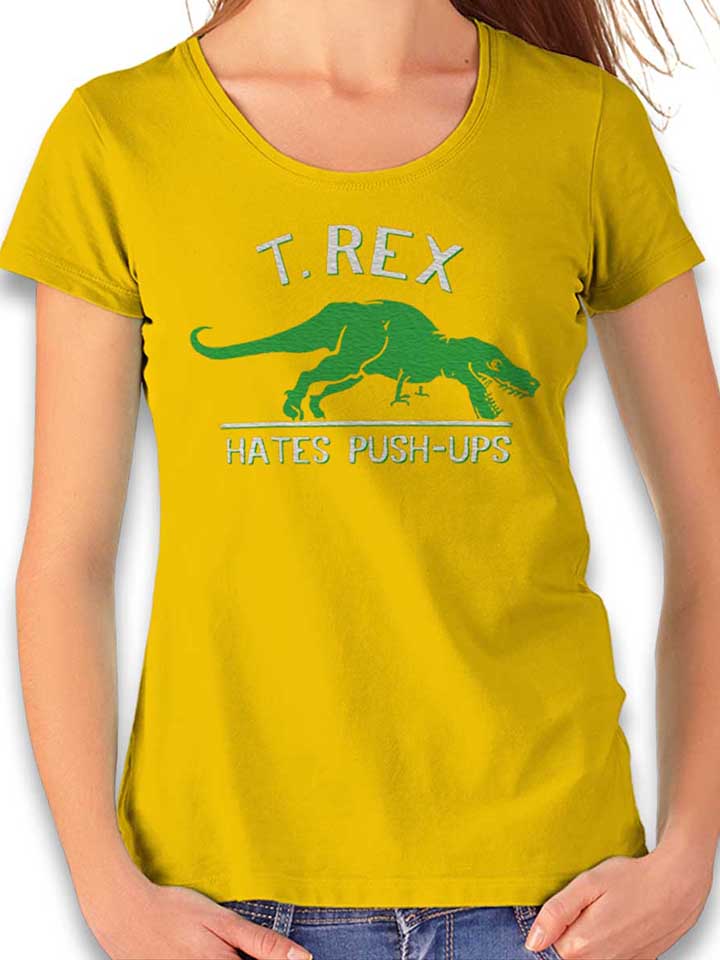 Trex Hates Pushups T-Shirt Donna giallo L