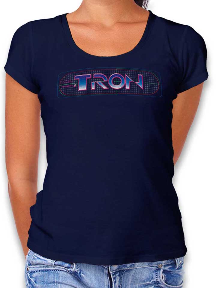 tron-grid-damen-t-shirt dunkelblau 1